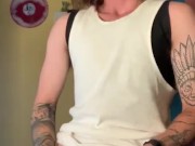 Aussie ftm gets loud and wet while jerking to orgasm