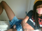 Trap femboy playing with BBC and orgasms