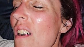 Nasty anal creampie for wife tattooed British girl by big cock