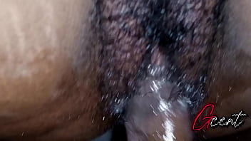 A close up sex with hairy&amp_ creamy Pussy and hairy bbc