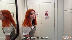 Redhead student gets horny plowing and facial cumshot