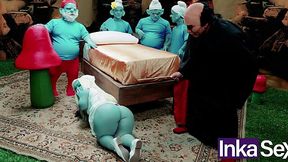Smurf Slut Gets Her Tight Blue Ass Pounded by Gargamel in Hardcore Parody Fuckfest