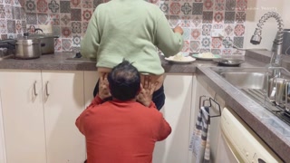 Indian Kitchen Affair: Busty Step Sister's Ass Kissed, Pressed and Pleasured!
