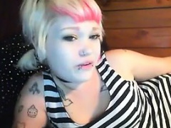 Blonde Emo Cam Girl Smokes