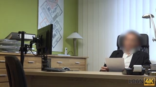 LOAN4K. Arousing teen practices dirty pussy penetration with the creditor