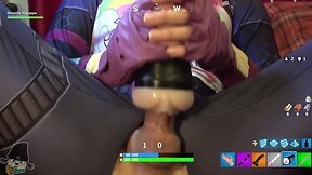 Brite Bomber from Fortnite uses her full inventory of toys