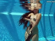 Hot Latina swimming naked