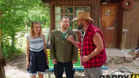 Stunning Andrea Rides Him Hard Outdoors in Cowgirl Position For Pleasure