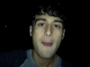 After stranger walked away I chew and swallow his cum - playing with cum on tongue