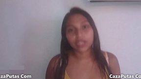 Mexican teen gets cheated on, fucks stranger in fake cast. No condom!
