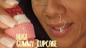 Just look at how huge this gummy cupcake is!