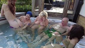 mffff hot tub orgy with katt noir layla bird and lily kink