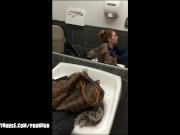 Public Bathroom Blowjob Ends with Huge Spray Facial Cumshot - Heather Kane