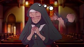 Whore nun devours humongous ebony dong in depraved anime orgy!