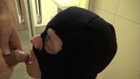 Piss drinking - skinny guy drinks piss from cock