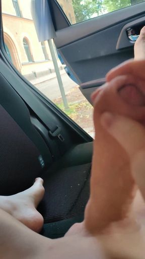 Risky flashing for Strangers almost caught And Cumshot