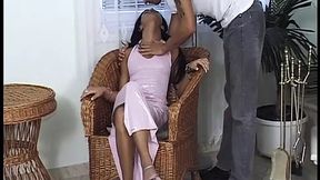 Dark-skinned foreign princess&#x1F478; with a stunning physique servicing a rigid phallus