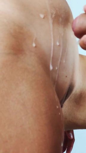 Powerful moment from &quot;Huge cumshot compilation. Cum on tits and ass&quot;