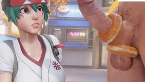 Kiriko&#039;s Dedicated Donut-Themed Blowjob Ends with a Thick, Creamy Facial Finish