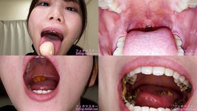 Kozue Fujita - Showing inside cute girl&#039;s mouth, chewing gummy candys, sucking fingers, licking and sucking human doll, and chewing dried sardines - 1080p