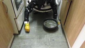 Worthless Sissy Scrubbing Filthy Floor