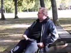 Jack and cum in public