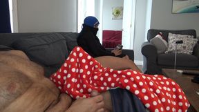 Risky! Flashing Huge Cock for Algerian Stepsister