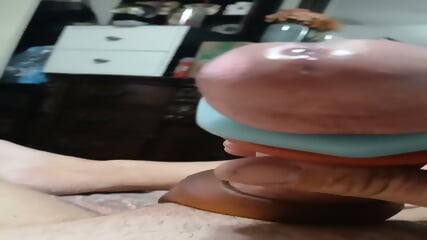 Releasing After Hours of Edging with Cock Rings & Ball Stretcher