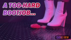 A Too-Hard Bootjob in White Ankle Tank Boots with TamyStarly - CBT, Ballbusting