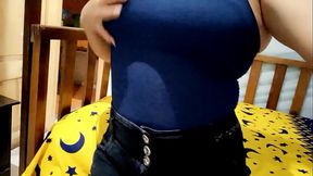 busty gets excited because she knows it'_s carnival and they'_re going to fuck her tomorrow, that'_s why she touches her tits very sensually