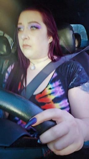 Face Time Tease. Dominatrix Smokes & Drives Bra-less. ( Degradation, teasing, Humiliation).