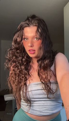 Curly blonde hair