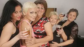 Five Horny Old And Legal-age Lesbians Make It Special For Christmas - MatureNL