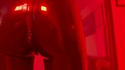 Black latex catsuit slow motion fun