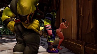 Elf has a Threesome with Two Orcs - Warcraft Porn Parody