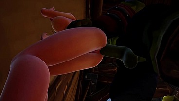 Elf has a Threesome with Two Orcs - Warcraft Porn Parody