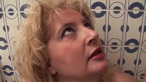 Rita Conti is a hairy, blonde mature who likes to fuck her step- son, quite often