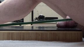 FULL WEIGHT COCK CRUSH IN WEDGED BOOTS ON THE FLOOR BOARD UNDER GLASS RUINED ORGASM CAM 3 PT1