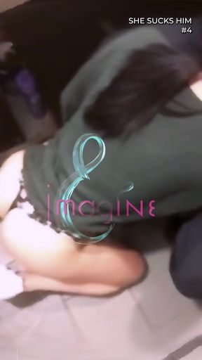 Slim blonde professionals take turns riding their man's huge cock