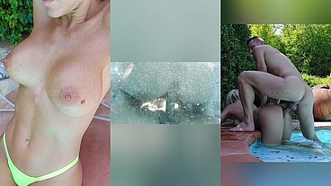 Je me fais baiser DANS la piscine cam immergée 💦💦. Cunni, fellation, doggystyle, cum on my face!