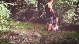 This is the only way to treat a submissive slut wife...Humilation Golden Piss Outdoor Collar Leasher