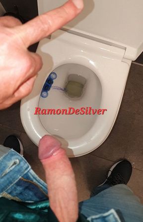 Master Ramon pisses restaurant toilet full, lick it on slave!