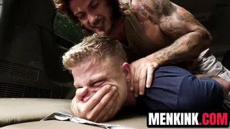 Christian Wilde dominates Brody Fox and Logan Aarons in outdoor bondage threesome