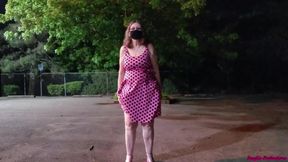 50's Pink-n-black Dress Anal Tease