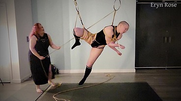 Live Suspension Rope Bondage Performance With Kayleth