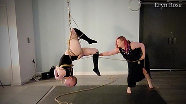 Live Suspension Rope Bondage Performance With Kayleth