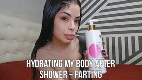 Hydrating my body after dhower + farting