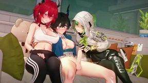 Chen Qianyu X Fluorite & Laevatain - Two Teens Eager for One Futa Cock