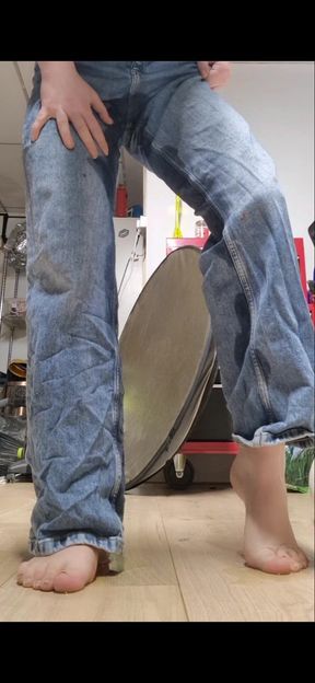 Pissing on Quilt, in Bin, in Jeans, in Panties on Floor - 3 Vids