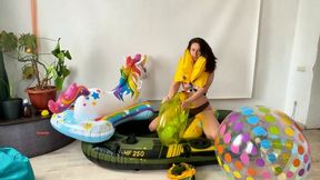 Deflate Me, Baby – Part 1: Pillow & Swim Ring Tease